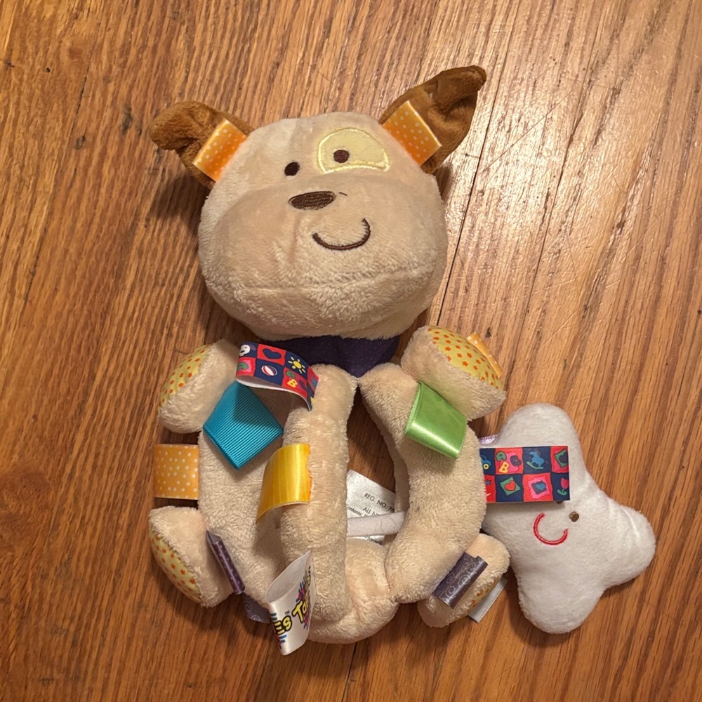 Plush Dog Toy with Colorful Accents